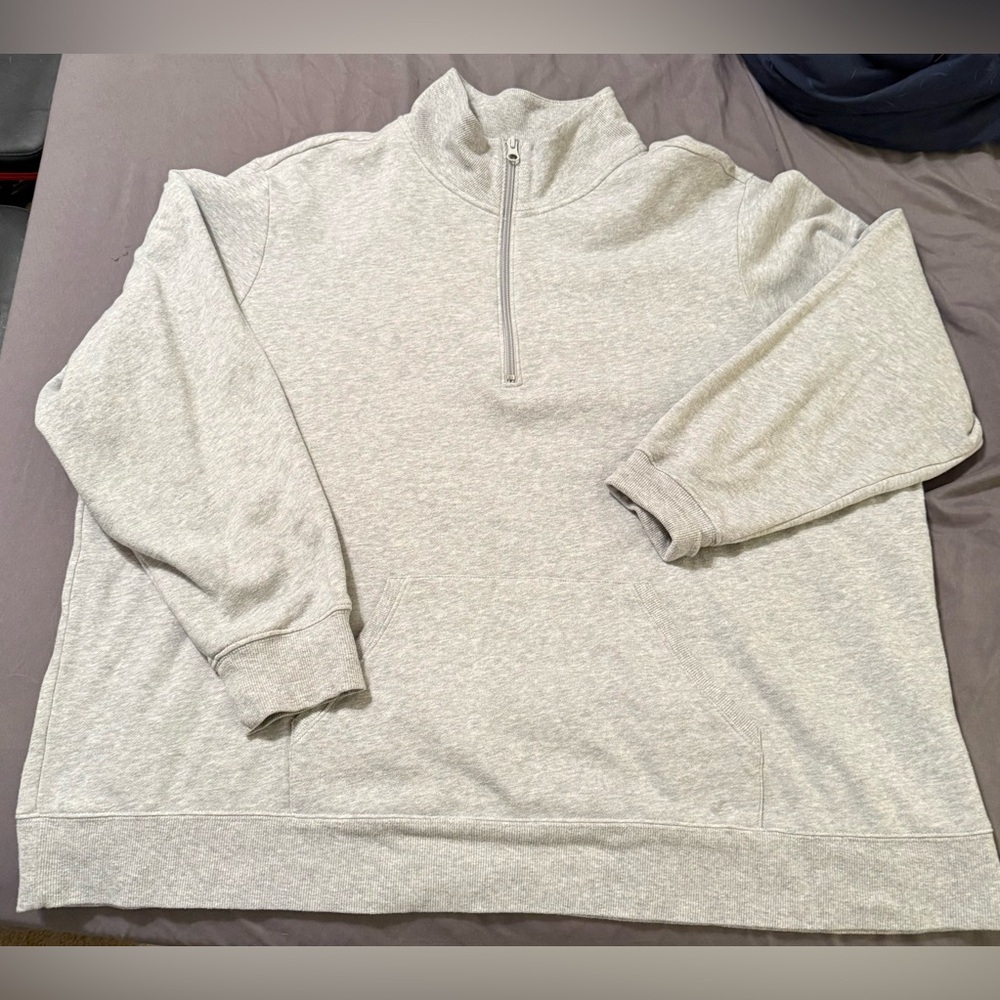 Gray 3/4 Zip-Up Sweatshirt